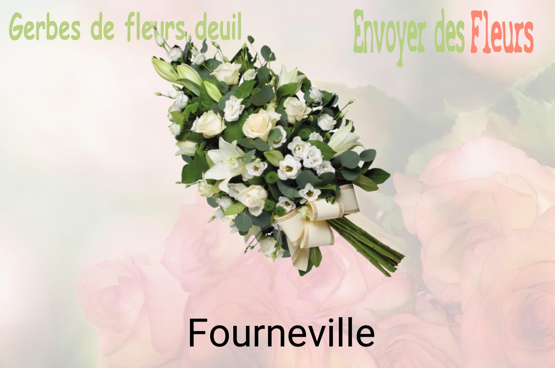 Gerbe de fleurs de deuil livrée à Fourneville